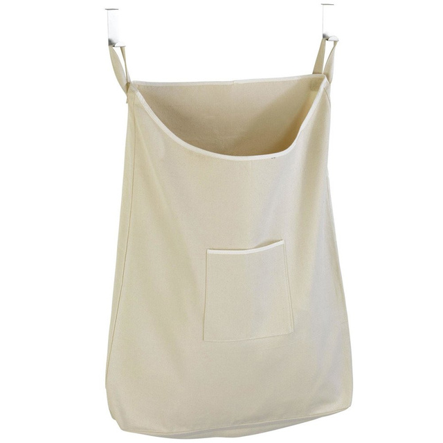 Sac din bumbac pentru haine de spălat, geantă KANGUR pentru suspendare pe ușă - 65 l, WENKO, bej