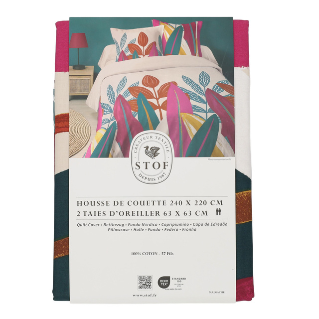 Set lenjerie de pat din bumbac, MALGACHE, 240 x 220 cm