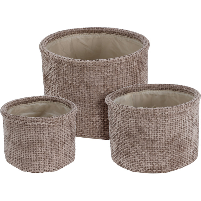 Set de coșuri rotunde pentru depozitare, 3 buc.