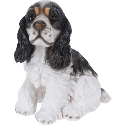 Figurina de gradina a unui caine spaniel, inaltime 27 cm, din piatra artificiala