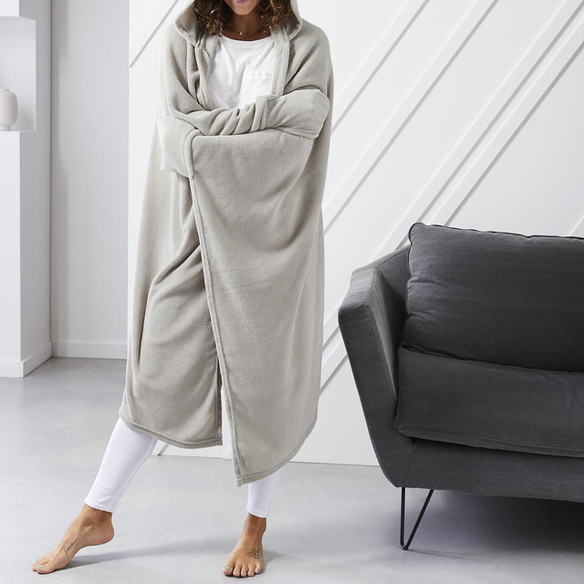 Patura cu maneci si gluga, Essential, marime universala, 115 x 165 cm