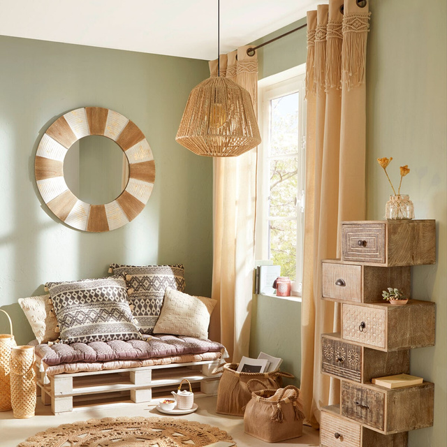 Perdea pentru living cu macrame RITUAL, 140 x 260 cm