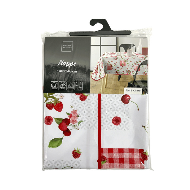 Fata de masa cu model fructe CERISE, 140 x 240 cm, plastic