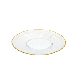 Farfurie plată din sticlă cu margine aurie DATURA, 32 cm