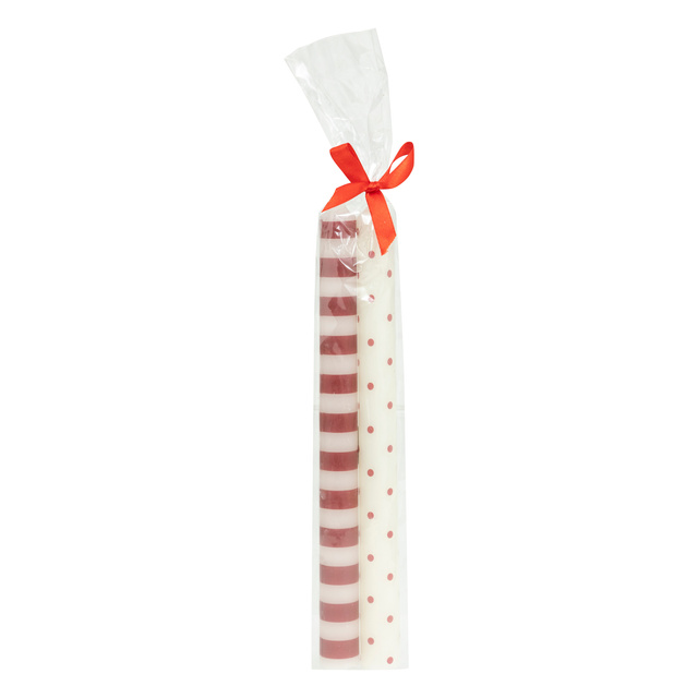 Lumânări de masă, model festiv, 2 bucăți