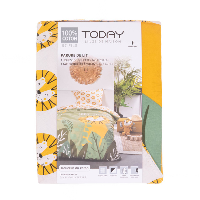 Lenjerie de pat pentru copii MAGIC JUNGLE, 100% bumbac, 140 x 200 cm