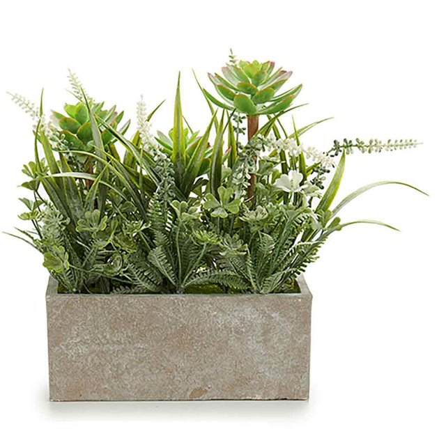 Flori artificiale in ghiveci de beton pentru balcon, 7 x 17 x 23 cm