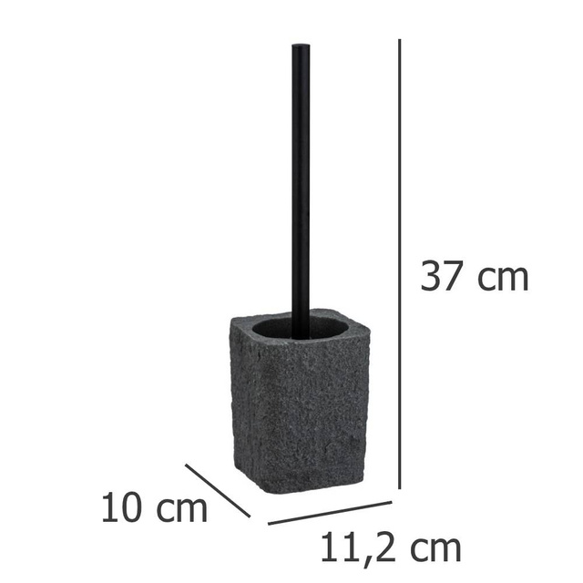 Perie WC cu suport VILLATA, Negru, 37x11,2x10 cm, WENKO
