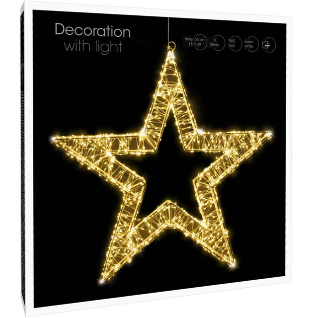 Stea din sârmă, decorațiune cu LED de 50 cm