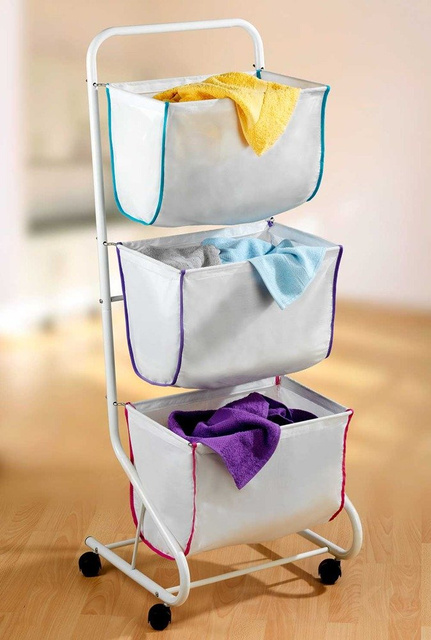 Coș de rufe ESCALA - cărucior, 3 niveluri, WENKO