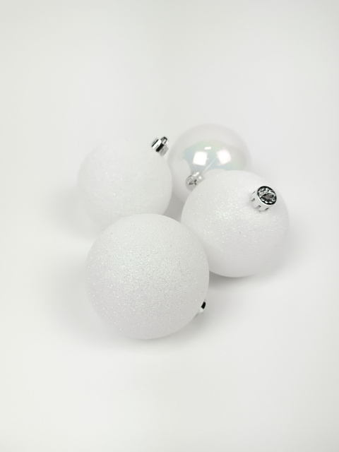 Globuri in diverse finisaje, Ø 8 cm, 4 buc.