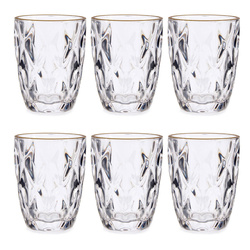 Set 6 pahare cu margine aurie, 270 ml