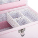Caseta pentru bijuterii, Alb/Roz, 20x10x12 cm