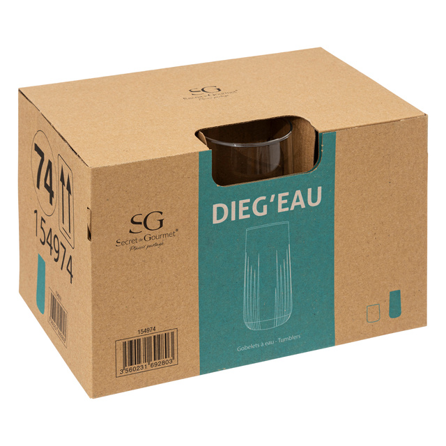 Pahare înalte Dieg'eau, 6 buc. × 360 ml