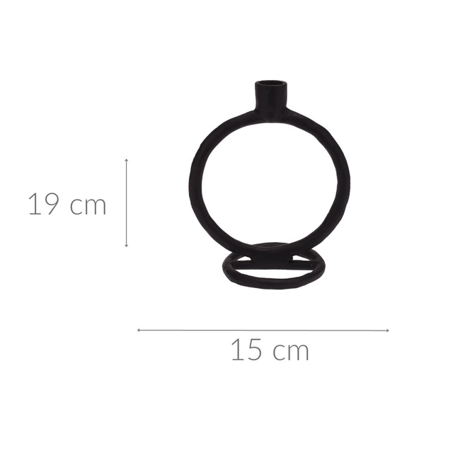 Sfeșnic decorativ, negru, aluminiu