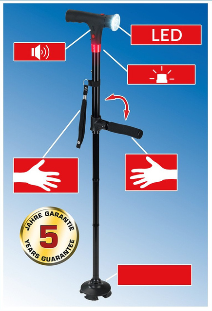 Baston multifuncțional cu funcție și stabilizare LED