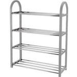 Suport pentru pantofi, încălțăminte, raft cu 4 niveluri, negru