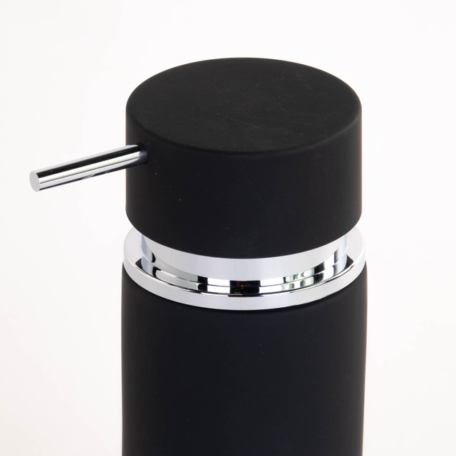 Dispenser săpun lichid RUBBER, 16 cm, Negru, ZELLER