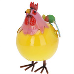 Figurină colorată de cocoș din metal, 21 x 25 x 28 cm