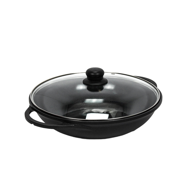 Wok cu capac din sticla, Ø 32 cm