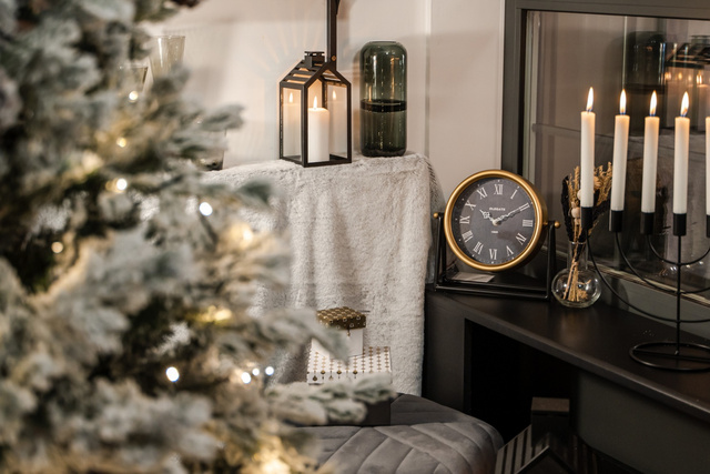 Vaza de sticlă, gri, 25 cm