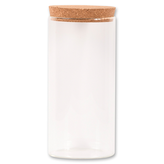 Recipient de sticlă pentru bucătărie cu capac din plută