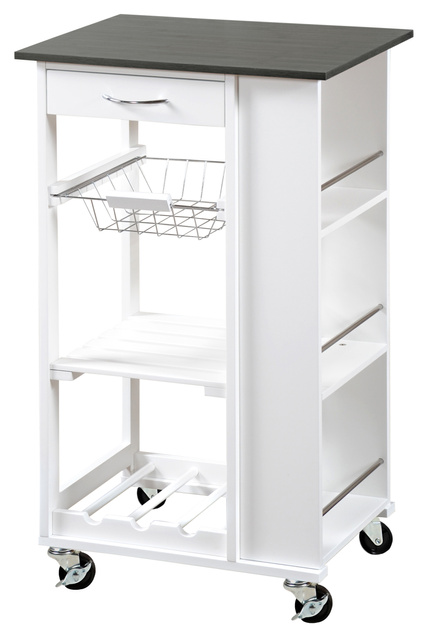 Cărucior de bucătărie pe roți, alb, Kesper