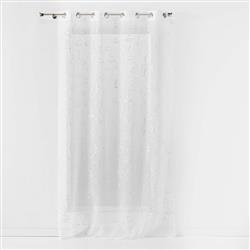 Perdea sufragerie cu ghidaje ARTY LINE, imprimeu metalizat, 140 x 240 cm