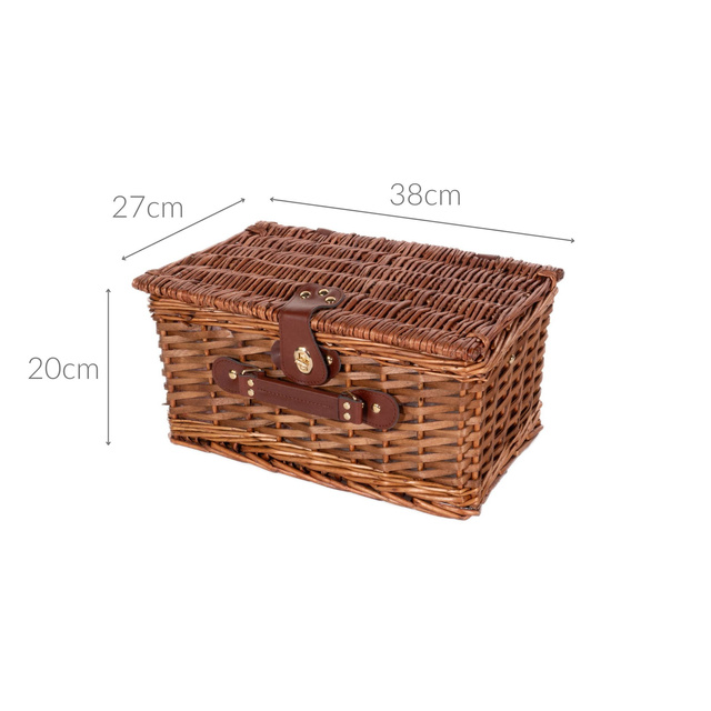 Cos de picnic din rachita Darcel, cu spatii pentru tacamuri