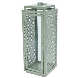 Lantern metalic lumanare, 14,5 x 14,5 x 39 cm