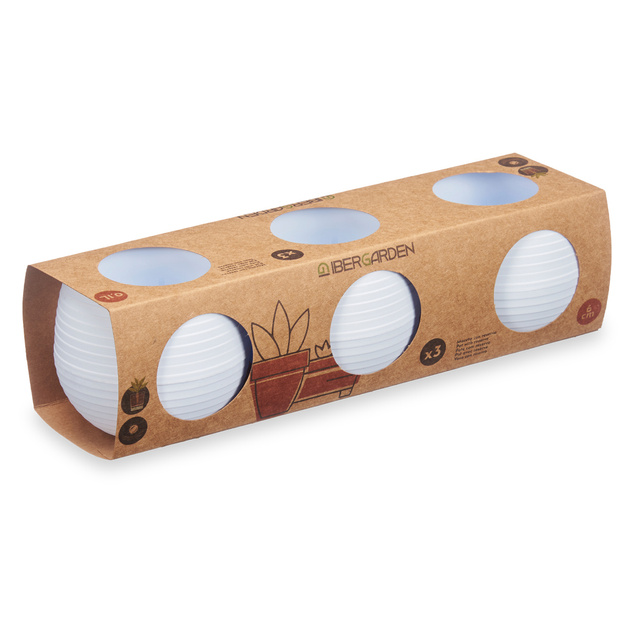 Ghivece cu flori cu auto-udare, plastic, 3 buc, Ø 6 cm