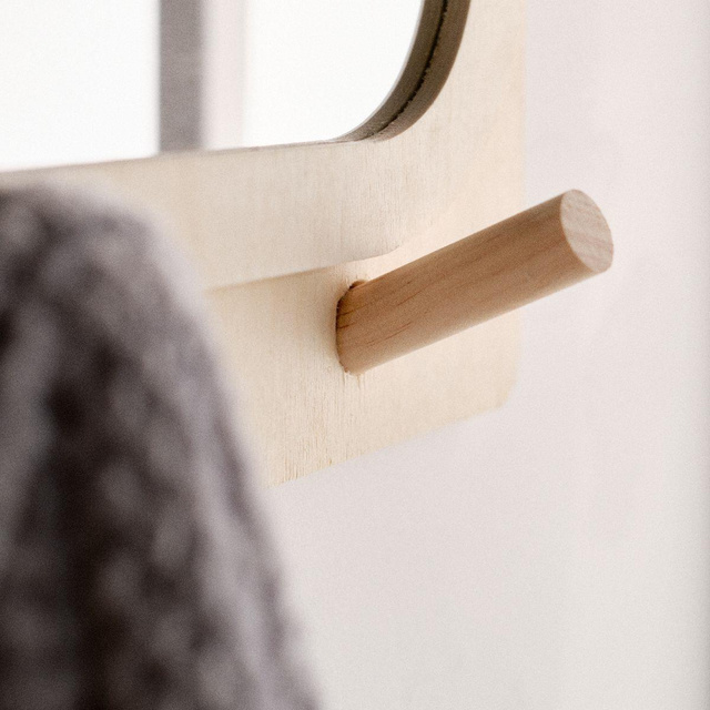 Cuier pentru hol, cu oglinda, Simplicity, 75 x 47 cm