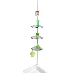 Raft de baie colțar Premium Edge Shiny, 3 niveluri, oglindă, telescopic, WENKO, strălucitor