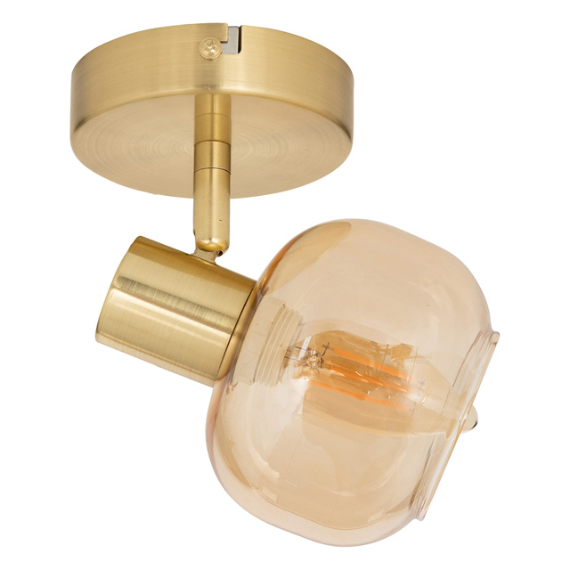 Aplica sferică PILLA, aurie și sticlă, Ø 10 cm