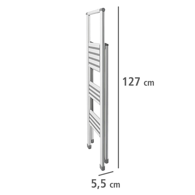 Scară din aluminiu, cu 3 trepte, WENKO, albă