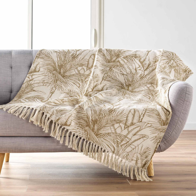 Husă de canapea cu motiv de frunze, DUNE, 125 x 150 cm