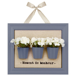 Decor de perete, 3 ghivece de flori, 38 x 32 cm, negru