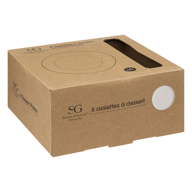 Farfurii desert SUBLIMA, margine aurie, 6 buc. × Ø 20 cm