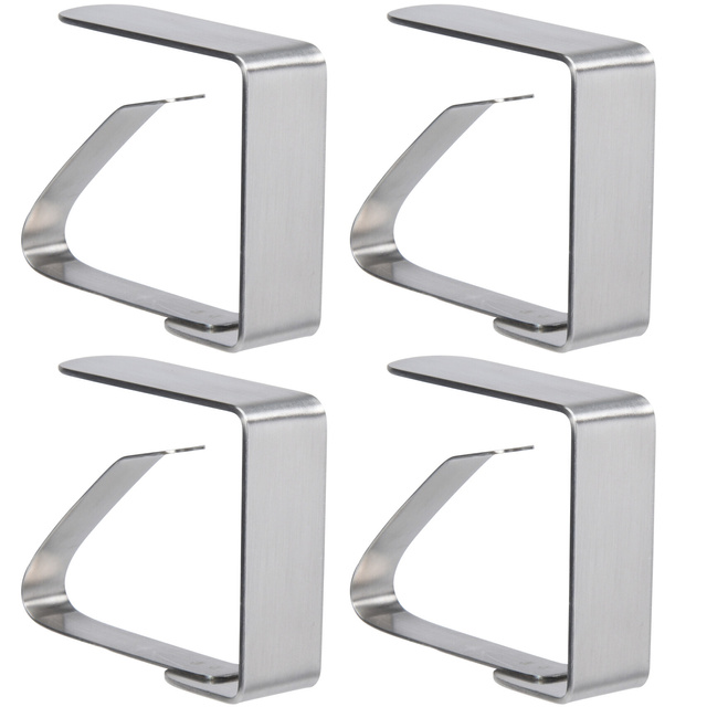 Cleme pentru fata de masa, otel inoxidabil, 4 buc.
