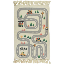 Covor rutier cu franjuri, 80 x 120 cm