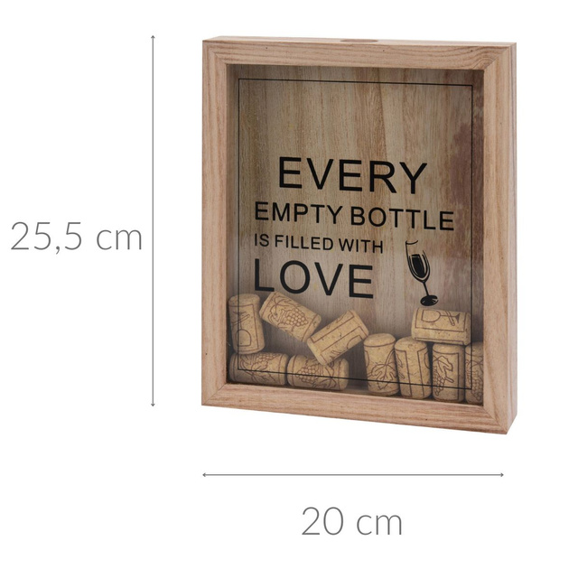 Cutie din lemn pentru dopuri, 20 x 25,5 cm, model decorativ