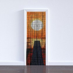 Cortină din bambus 90x200 cm, apus de soare