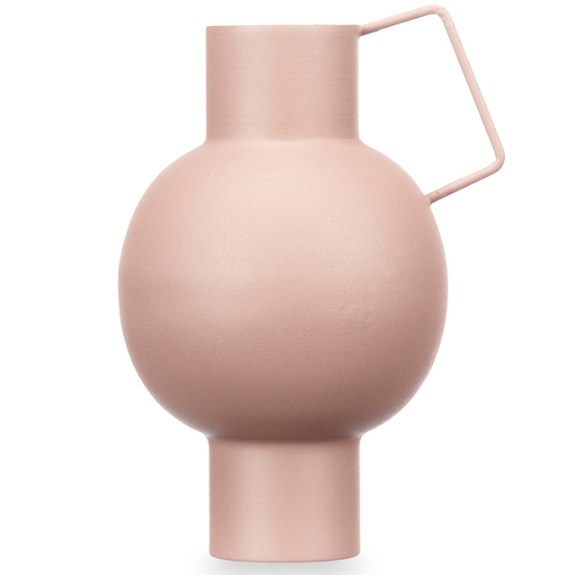 Vaza metalica, culoare pastel, inaltime 23 cm