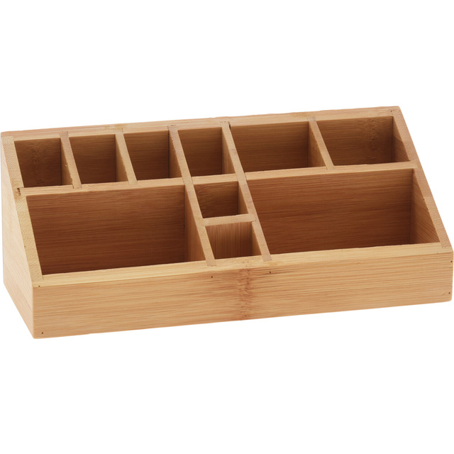 Organizator pentru cosmetice, din bambus, natural, 23 x 9 x 8.5 cm