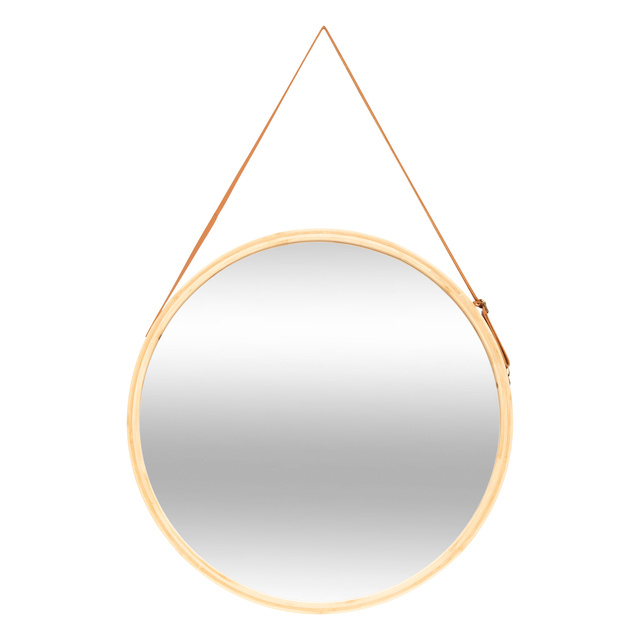 Oglindă de baie LOFT cu curea, Ø 50 cm