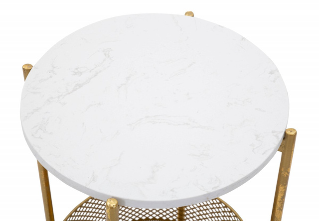 Masuta de cafea cu cos, rama aurie, 35 cm