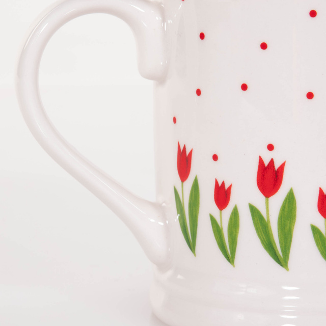 Cana pentru cafea si ceai Danique, model cu lalele, 420 ml