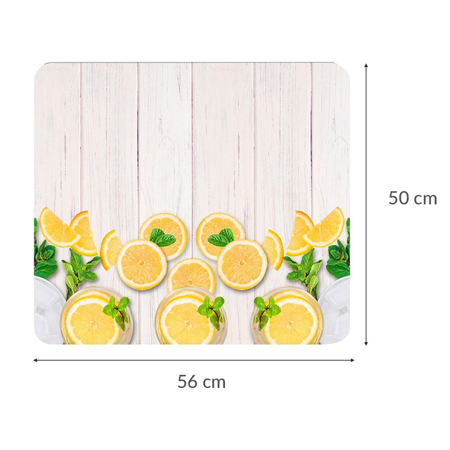 Placă rezistentă la căldură pentru a acoperi aragazul, cu model + picioare antiderapante - sticlă călită, 56 x 50 cm, WENKO