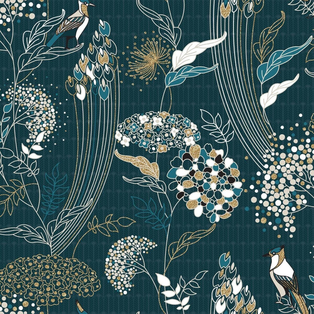 Set lenjerie de pat bumbac PAON, motiv paun, 240x220 cm