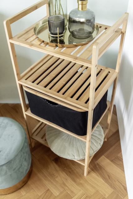 Raft de baie cu 3 niveluri, bambus, Ecori, WENKO